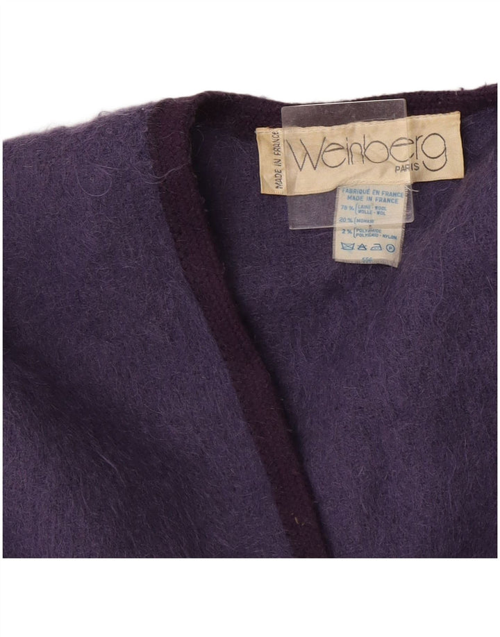 Casaco poncho aberto feminino Weinberg UK 16 grande lã roxa