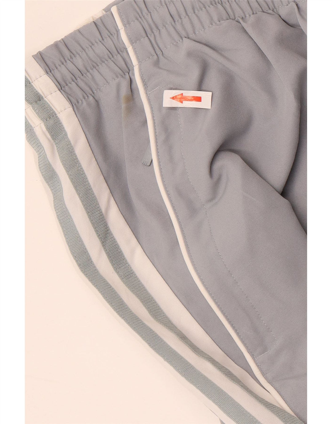 Calça de treino masculina Adidas grande cinza colorblock poliéster