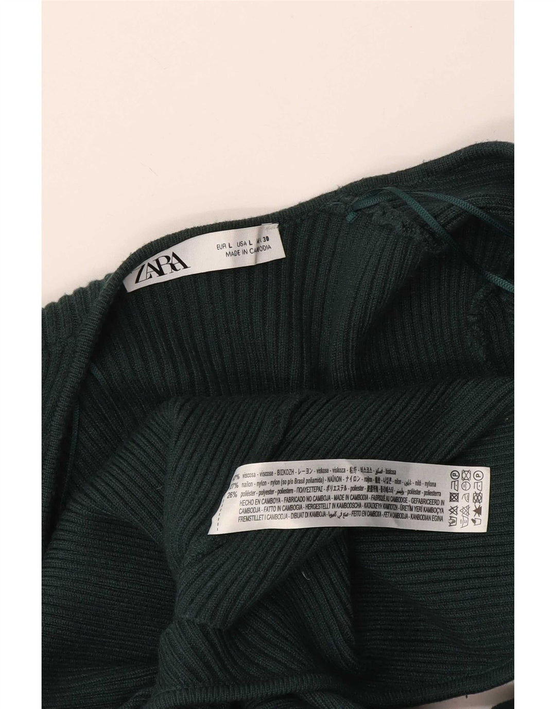 Zara Womens Wrap Cardigan Top Reino Unido 14 Grande Viscose Verde