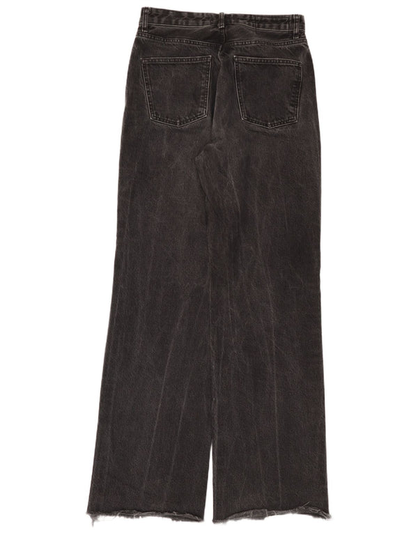 Zara Jeans feminino cintura alta com perna larga EU 40 médio W30 L34 preto