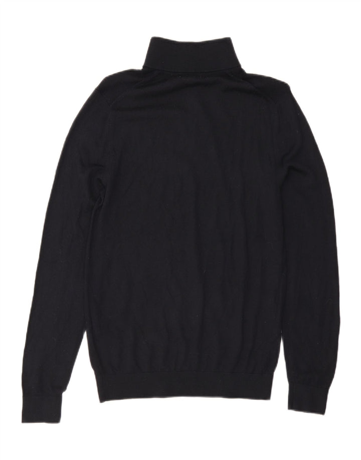 Suéter masculino Reiss com zíper e gola alta de lã preta média