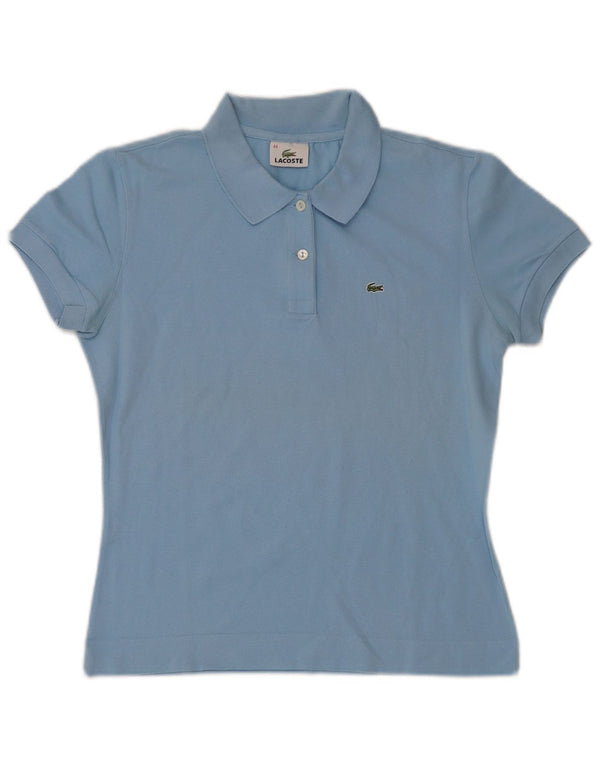 Camisa polo feminina Lacoste tamanho 44 grande algodão azul
