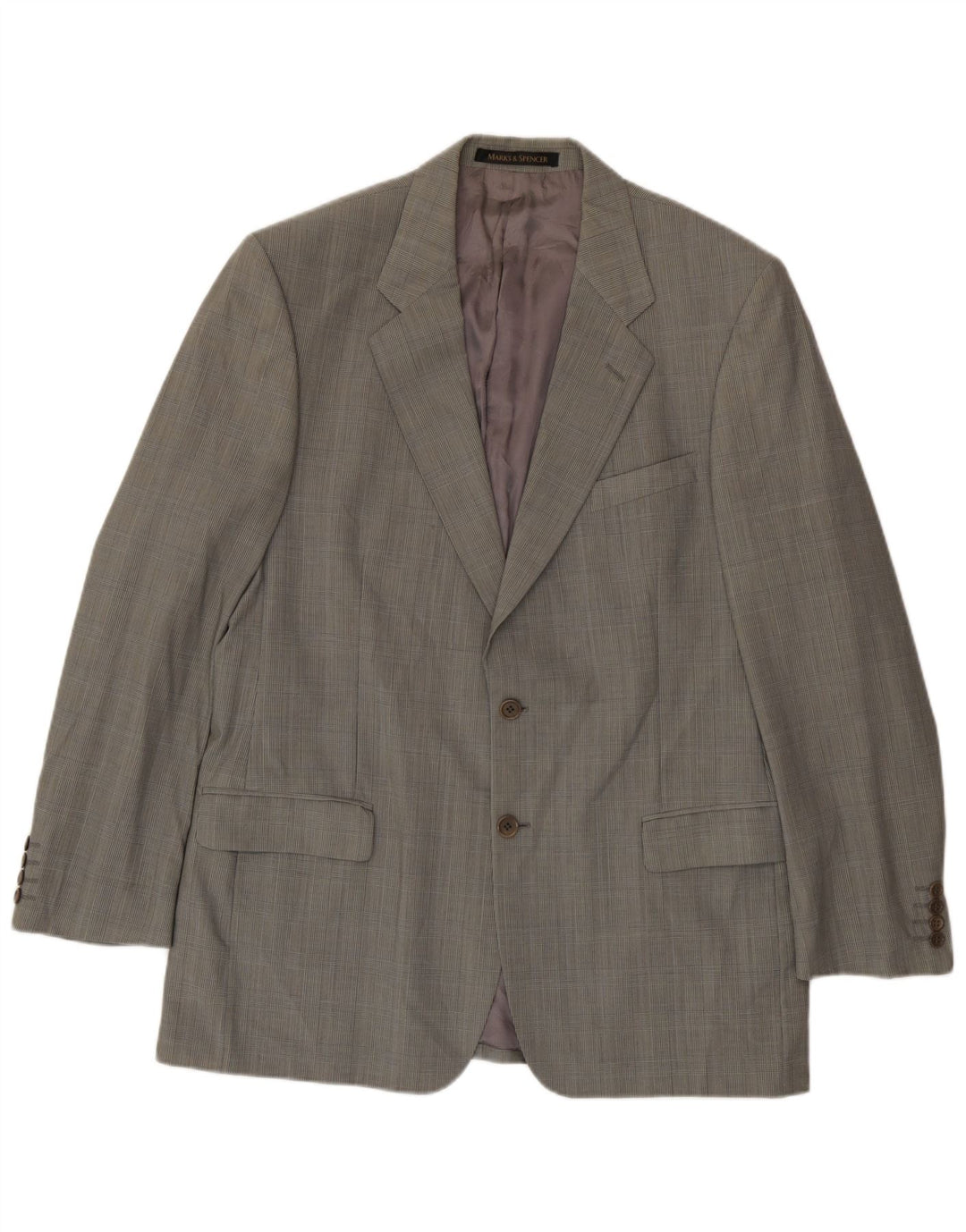 Jaqueta blazer masculina de 2 botões Marks & Spencer UK 42 grande verde houndstooth