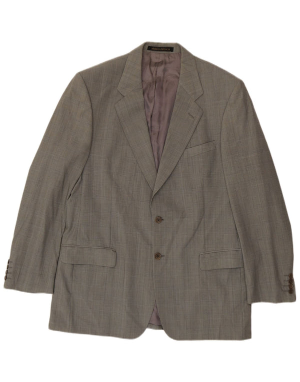 Jaqueta blazer masculina de 2 botões Marks & Spencer UK 42 grande verde houndstooth