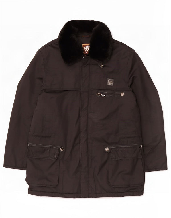 Jaqueta utilitária masculina Piero Guidi UK 44 2XL algodão preto
