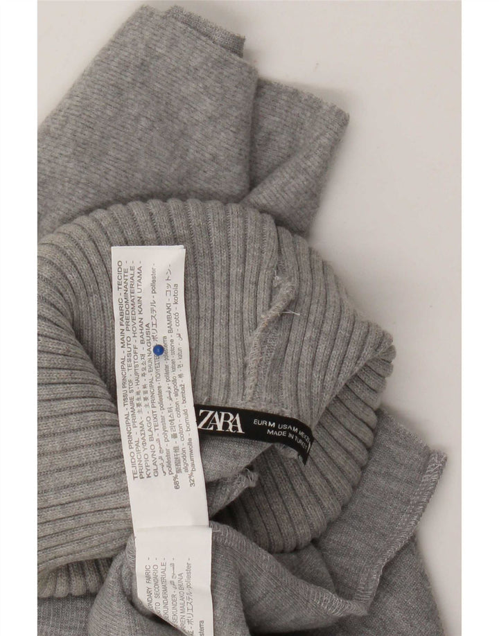 Colete feminino Zara UK 12 poliéster cinza médio