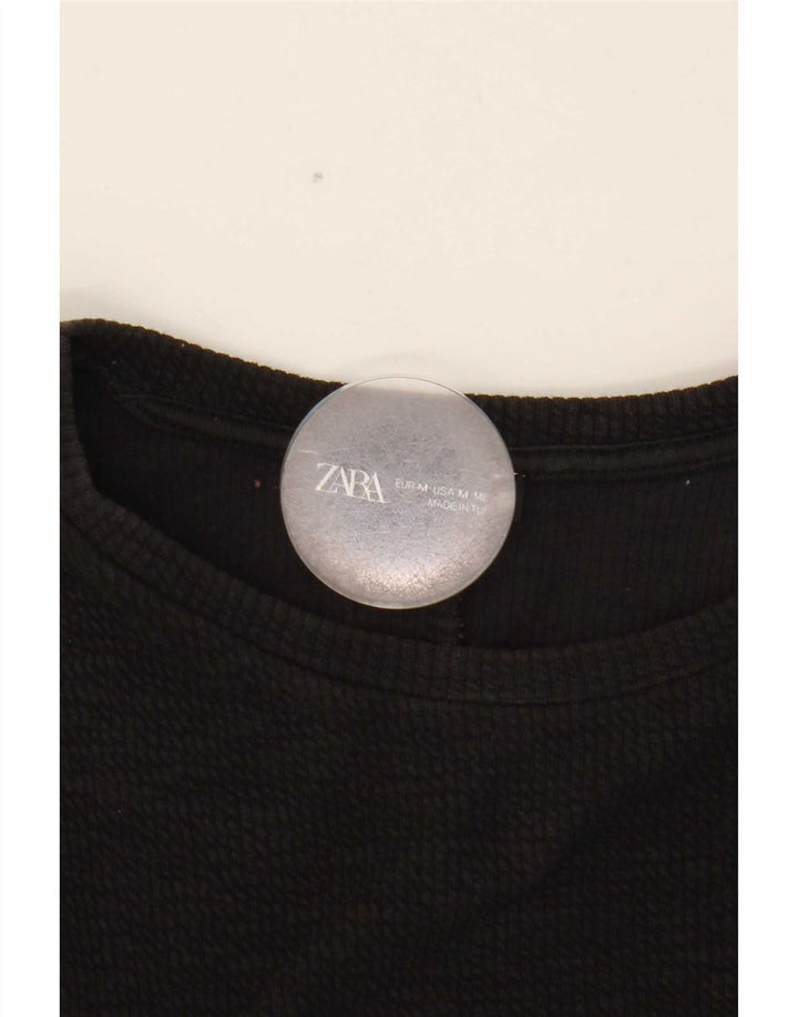 Vestido feminino Zara com bainha sem mangas UK 12 médio preto