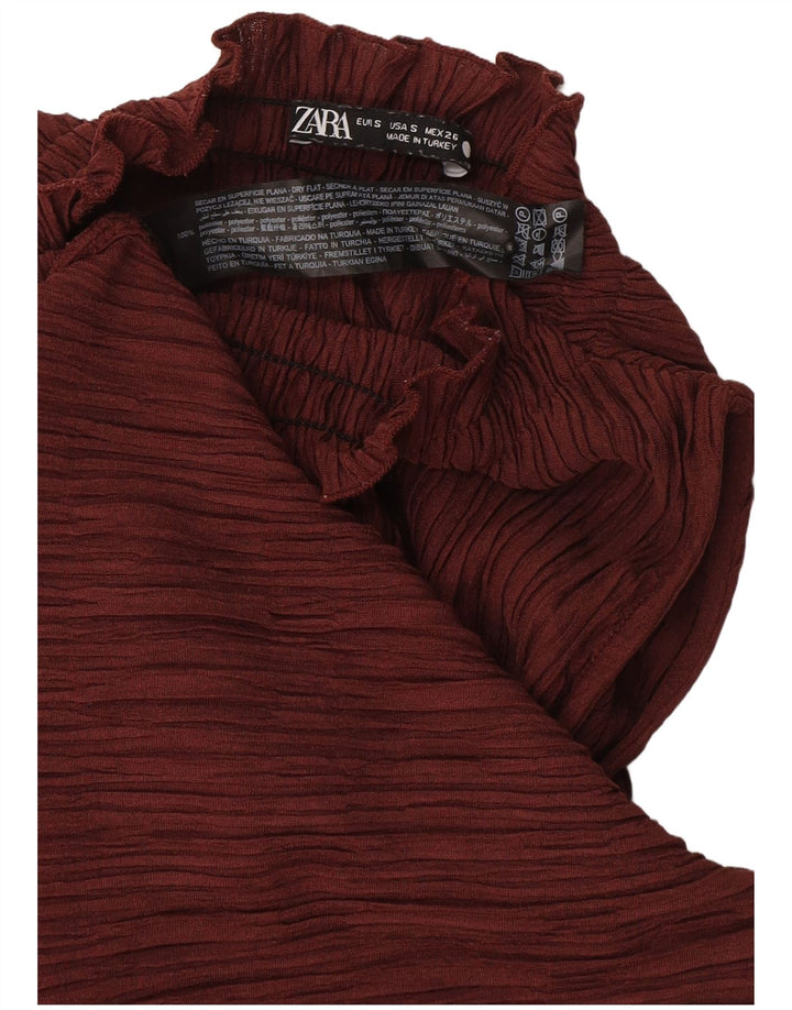 Zara Womens Halter Top UK 10 Pequeno Poliéster Borgonha