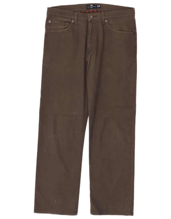 Calça casual reta masculina Marks & Spencer Blue Harbor W32 L29 marrom