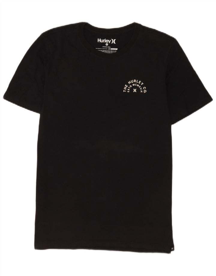 Camiseta gráfica masculina Hurley Top médio algodão preto