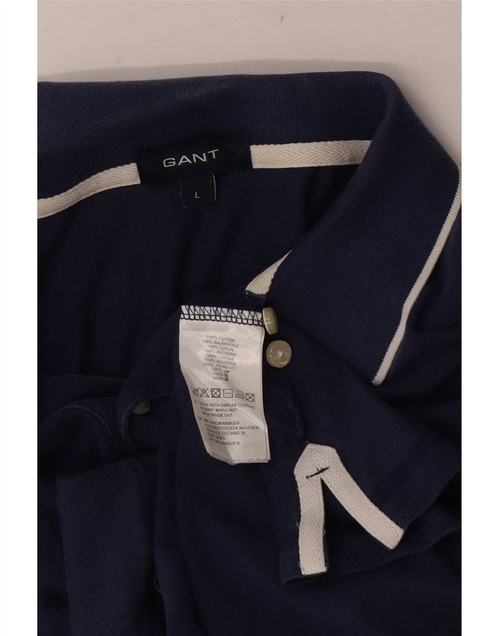 Camisa polo masculina Gant grande algodão azul marinho