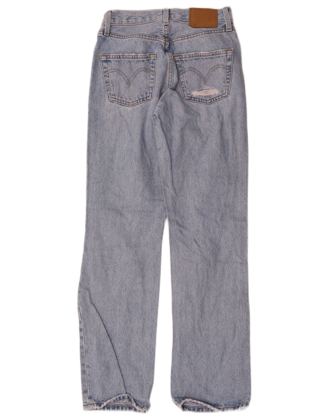 Calça Jeans Levis Feminina 501 Distressed Straight W23 L30 Azul Algodão