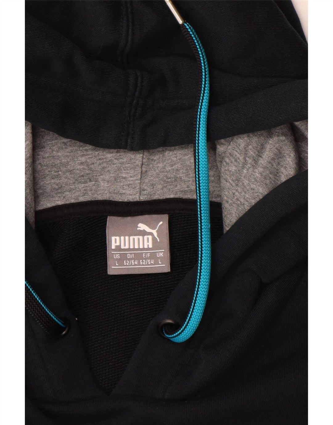 Suéter com capuz gráfico masculino PUMA grande algodão colorido preto