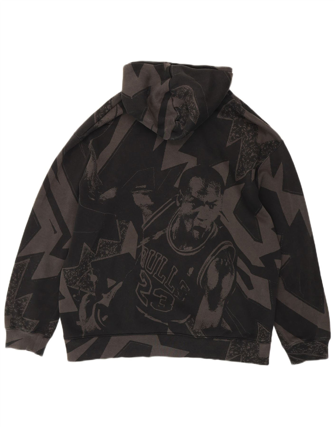 Jordan masculino gráfico moletom com capuz grande algodão geométrico cinza