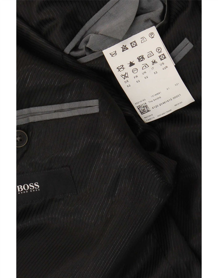 Jaqueta Blazer Masculina Hugo Boss com 2 Botões EU 52 XL Lã Virgem Cinza