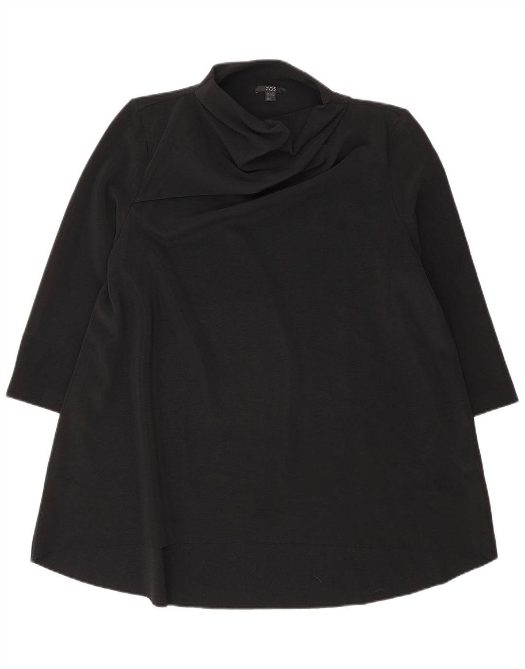 Vestido túnica feminino Cos manga 3/4 Reino Unido 14 poliéster preto médio