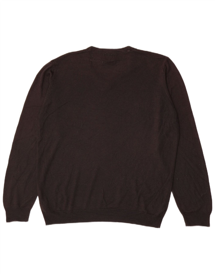 Suéter masculino Marks & Spencer com decote em V XL preto acrílico