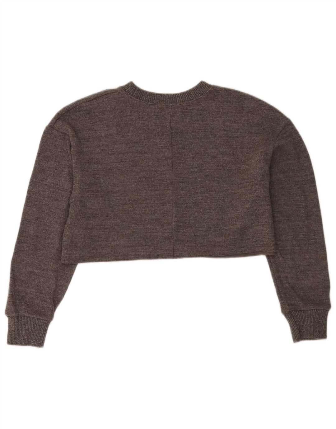 Zara Womens Crop Oversized Top Manga Longa Reino Unido 10 Pequeno Algodão Marrom