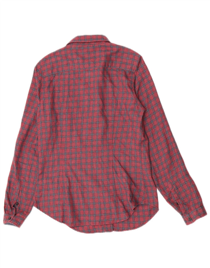 Camisa feminina Levi's de flanela sob medida UK 10 pequena xadrez vermelha