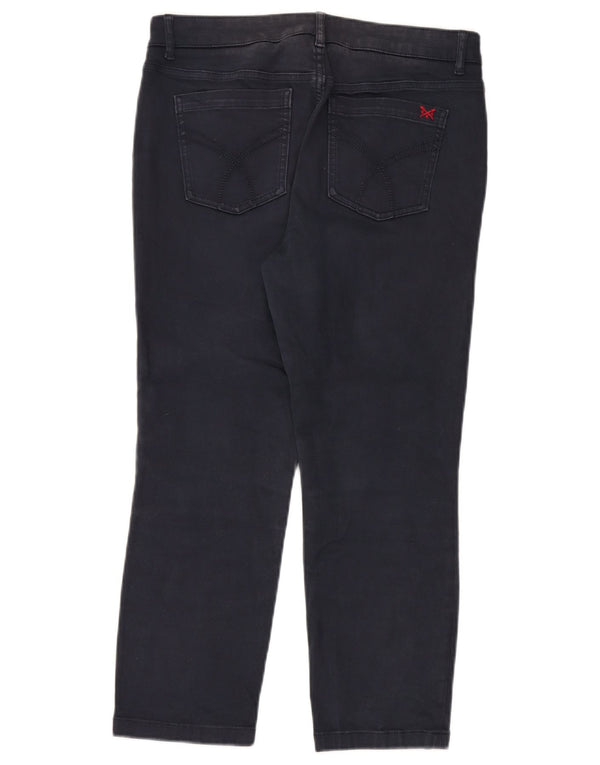 Jeans recortados femininos Crew Clothing UK 12 médio W30 L24 algodão azul marinho