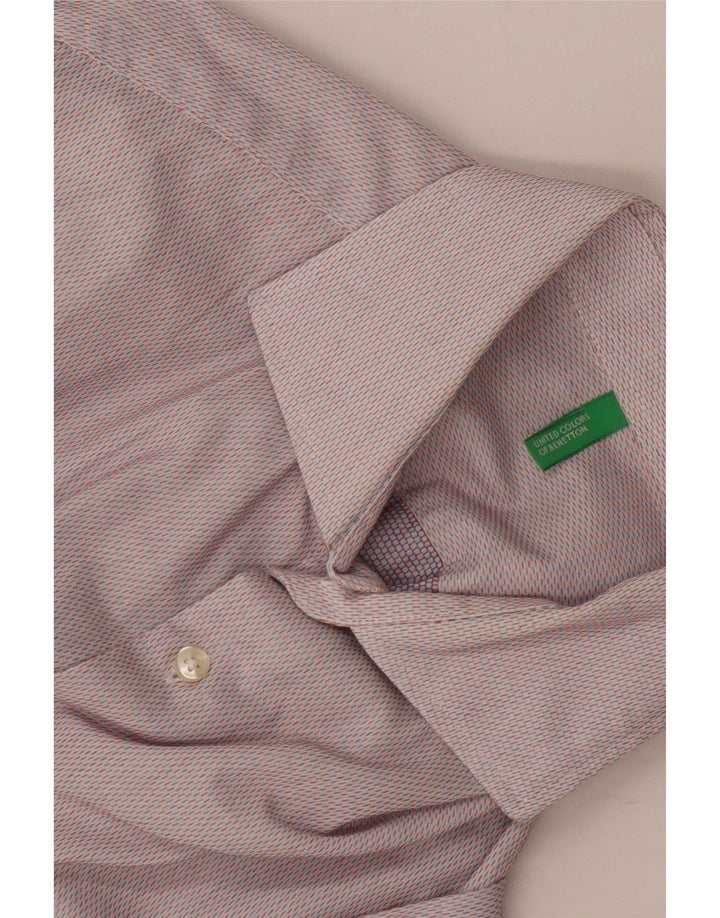 Camisa masculina Benetton pequena cinza manchada