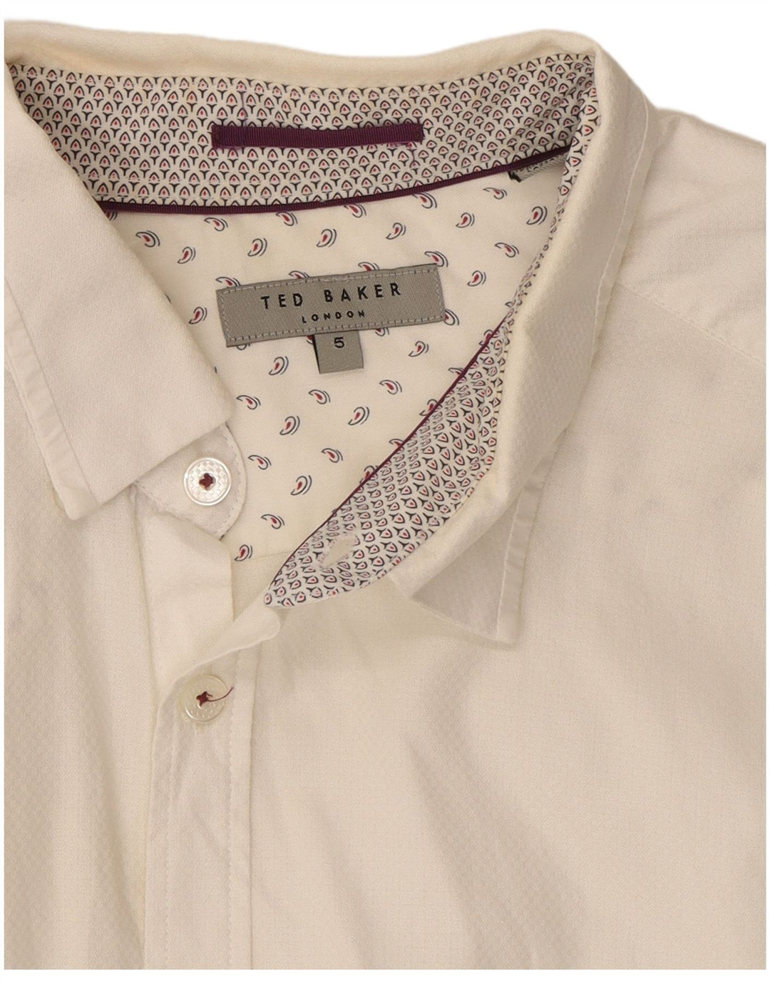 Camisa masculina TED BAKER tamanho 5 XL algodão branco