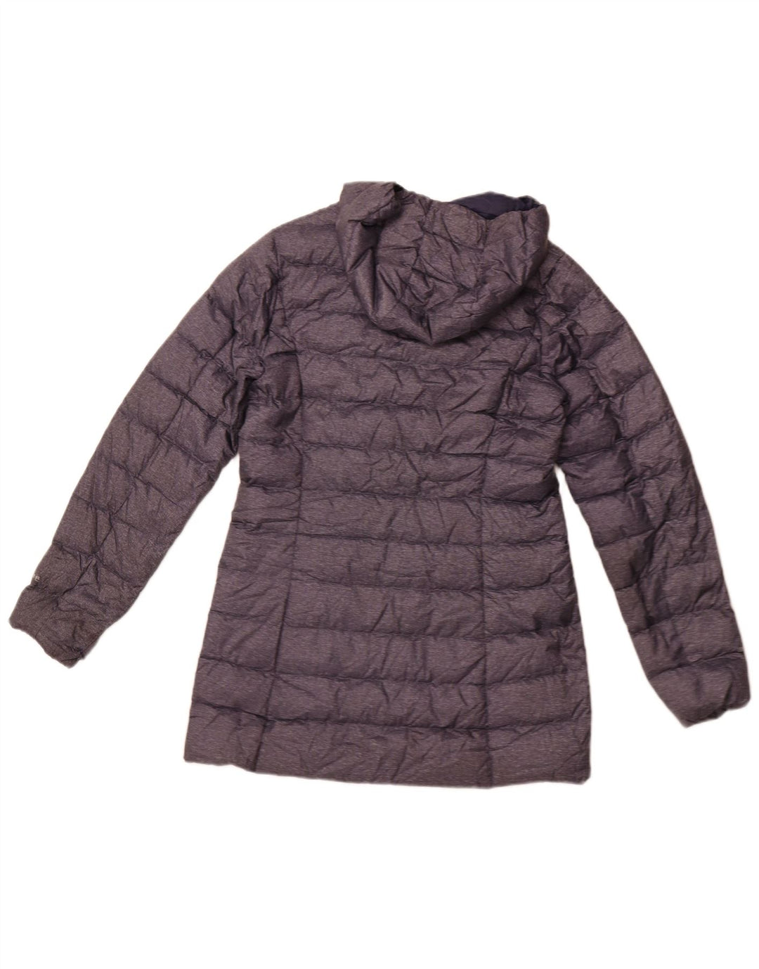 Casaco feminino acolchoado com capuz EDDIE BAUER UK 10 pequeno poliéster azul marinho
