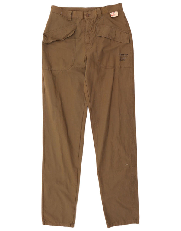 Calça casual feminina Carrera 758 de cintura alta IT 46 grande W30 L35 cáqui