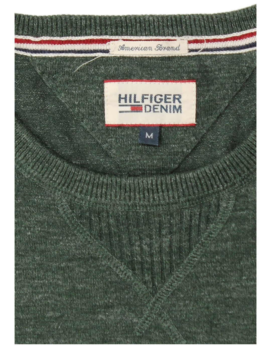 Suéter masculino TOMMY HILFIGER com gola redonda, algodão verde médio