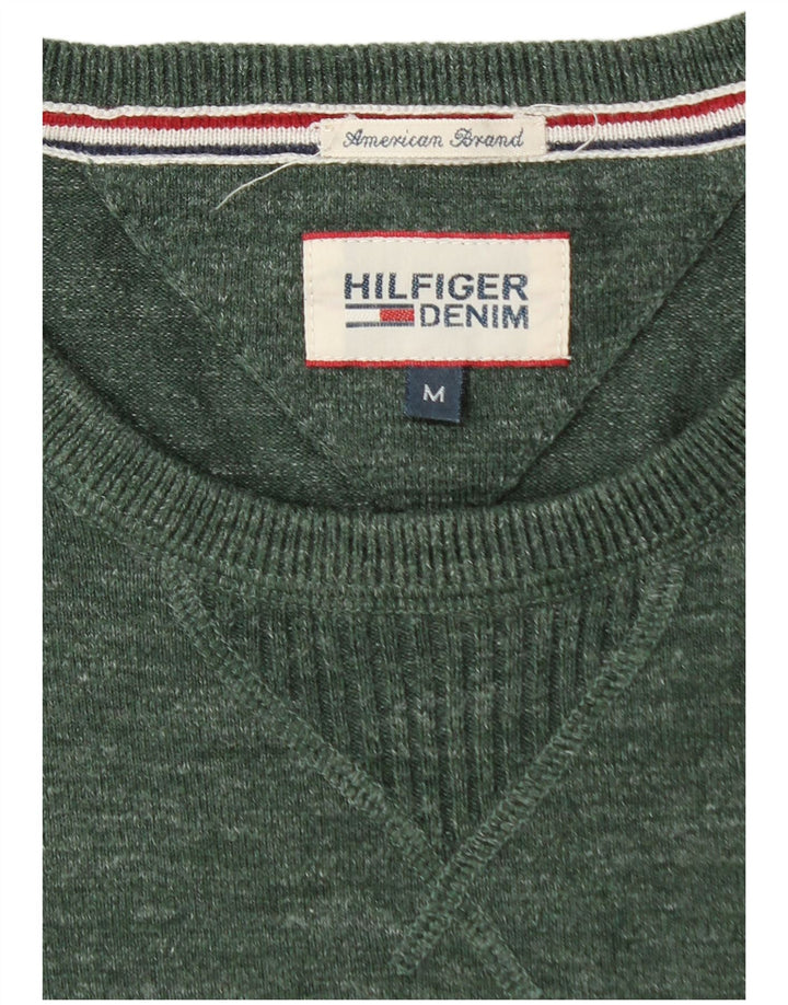 Suéter masculino TOMMY HILFIGER com gola redonda, algodão verde médio