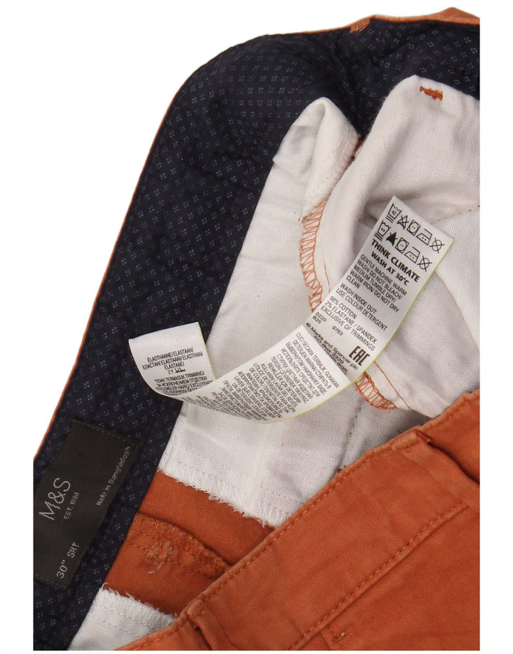 Shorts chino masculino Marks & Spencer W30 algodão laranja médio
