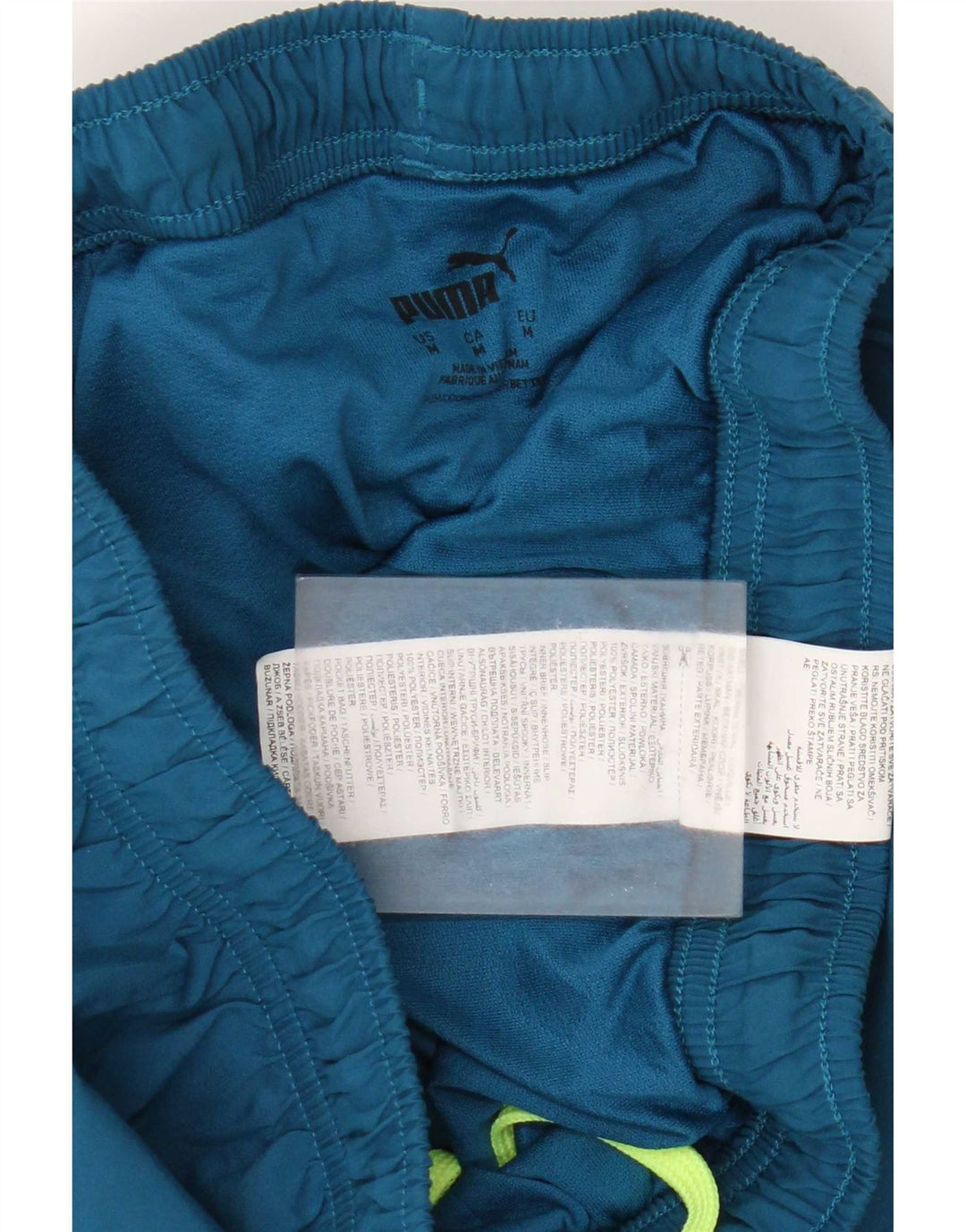 Shorts esportivos masculinos Puma médio azul colorblock poliéster