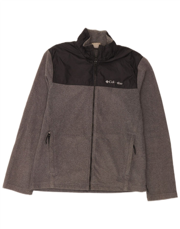 Jaqueta de lã masculina Columbia UK 38 poliéster colorblock cinza médio