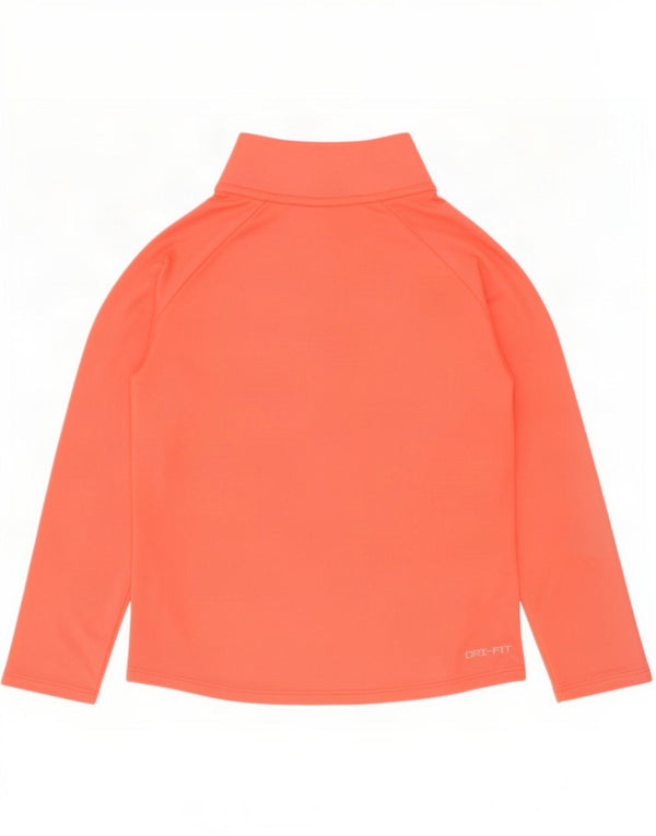Nike Girls Dri Fit Zip Neck Pulôver Top de treino 6-7 anos Grande Laranja