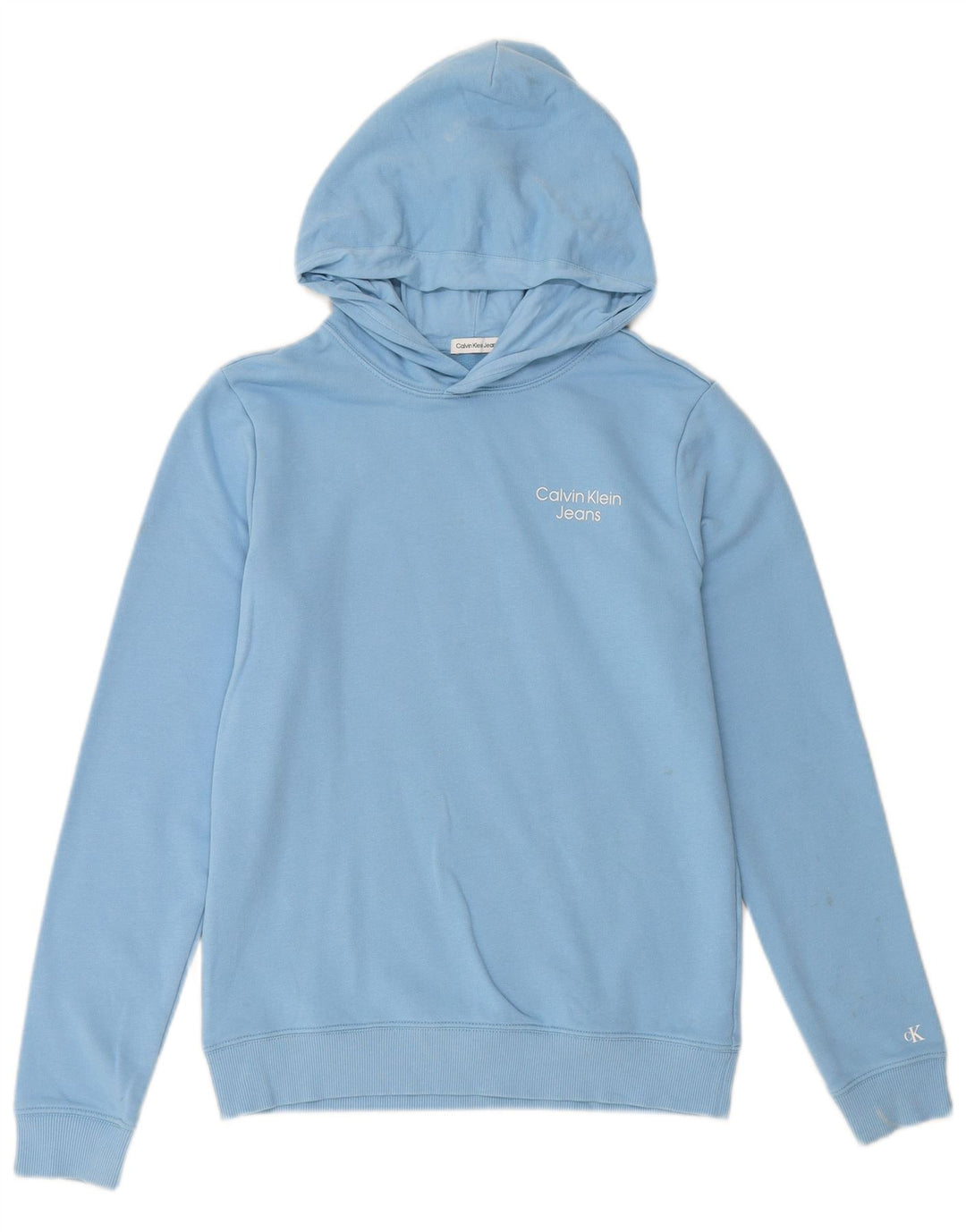 CALVIN KLEIN JEANS Meninos moletom com capuz 15-16 anos algodão azul
