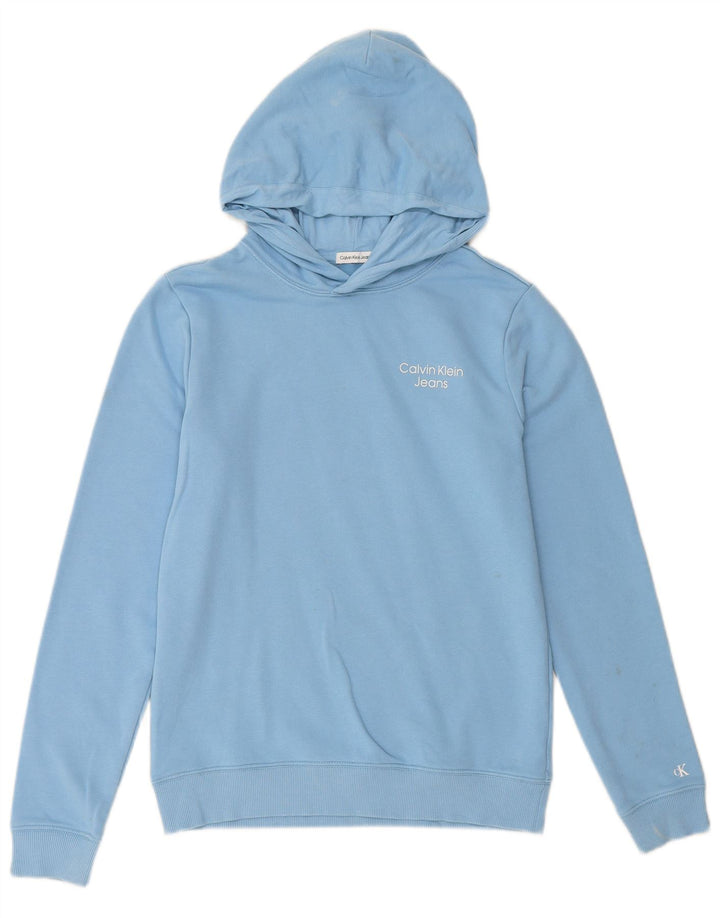 CALVIN KLEIN JEANS Meninos moletom com capuz 15-16 anos algodão azul