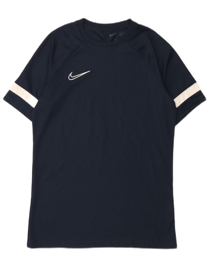 Camiseta Nike Masculina Dri Fit Top Médio Azul Marinho Colourblock Poliéster