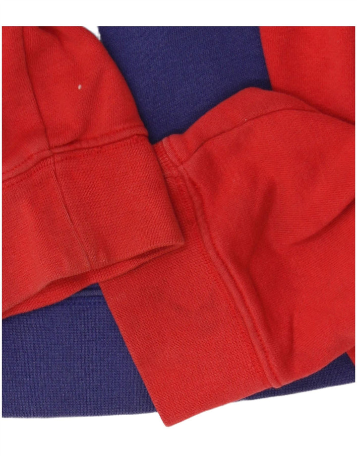 Suéter NIKE Boys Graphic Zip com capuz 12-13 anos grande bloco colorido vermelho