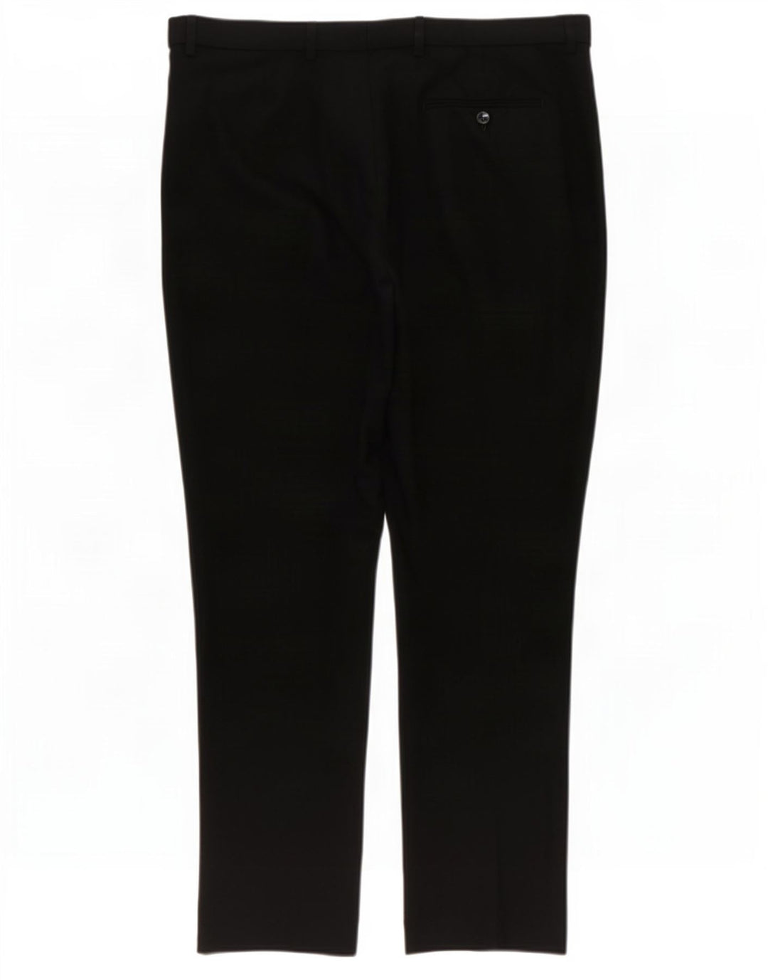 Calça masculina de ajuste regular Marks & Spencer W38 L29 poliéster preto