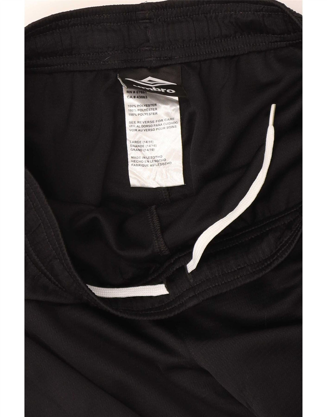 Umbro Mens Sport Shorts Grande Poliéster Preto