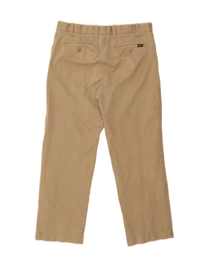EDDIE BAUER Mens Straight Chino Trousers W36 L29 Beige Cotton Vintage Eddie Bauer and Second-Hand Eddie Bauer from Messina Hembry 