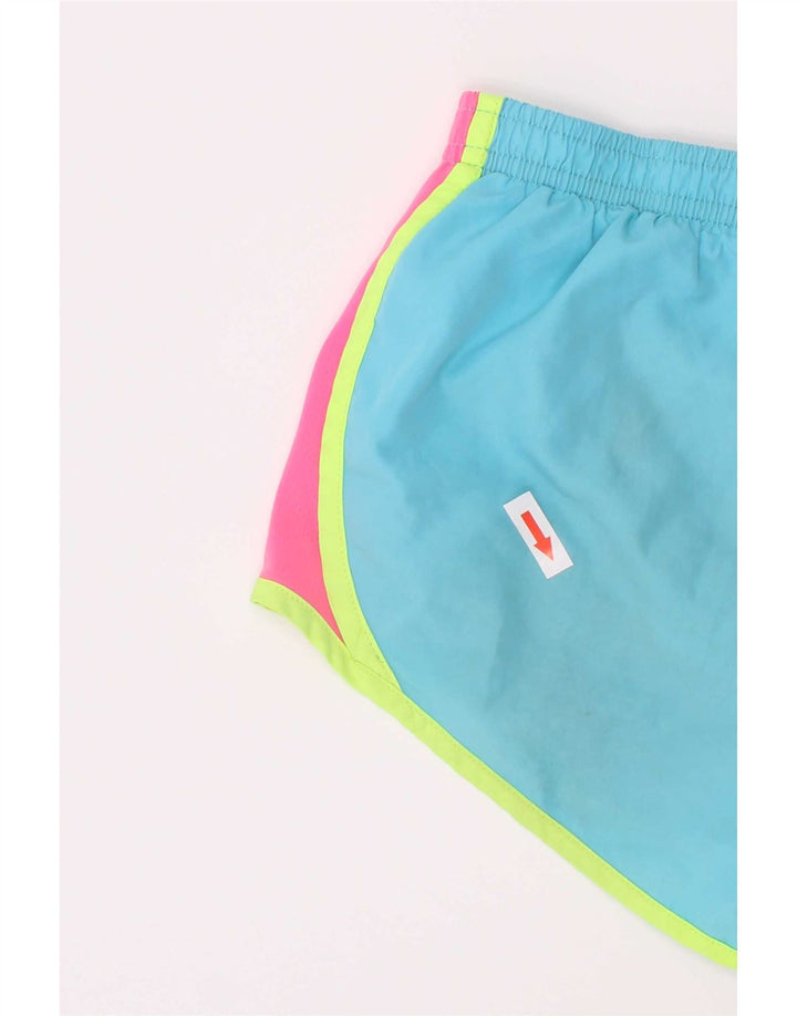 Shorts esportivos femininos Nike 5-6 anos poliéster colorblock azul médio