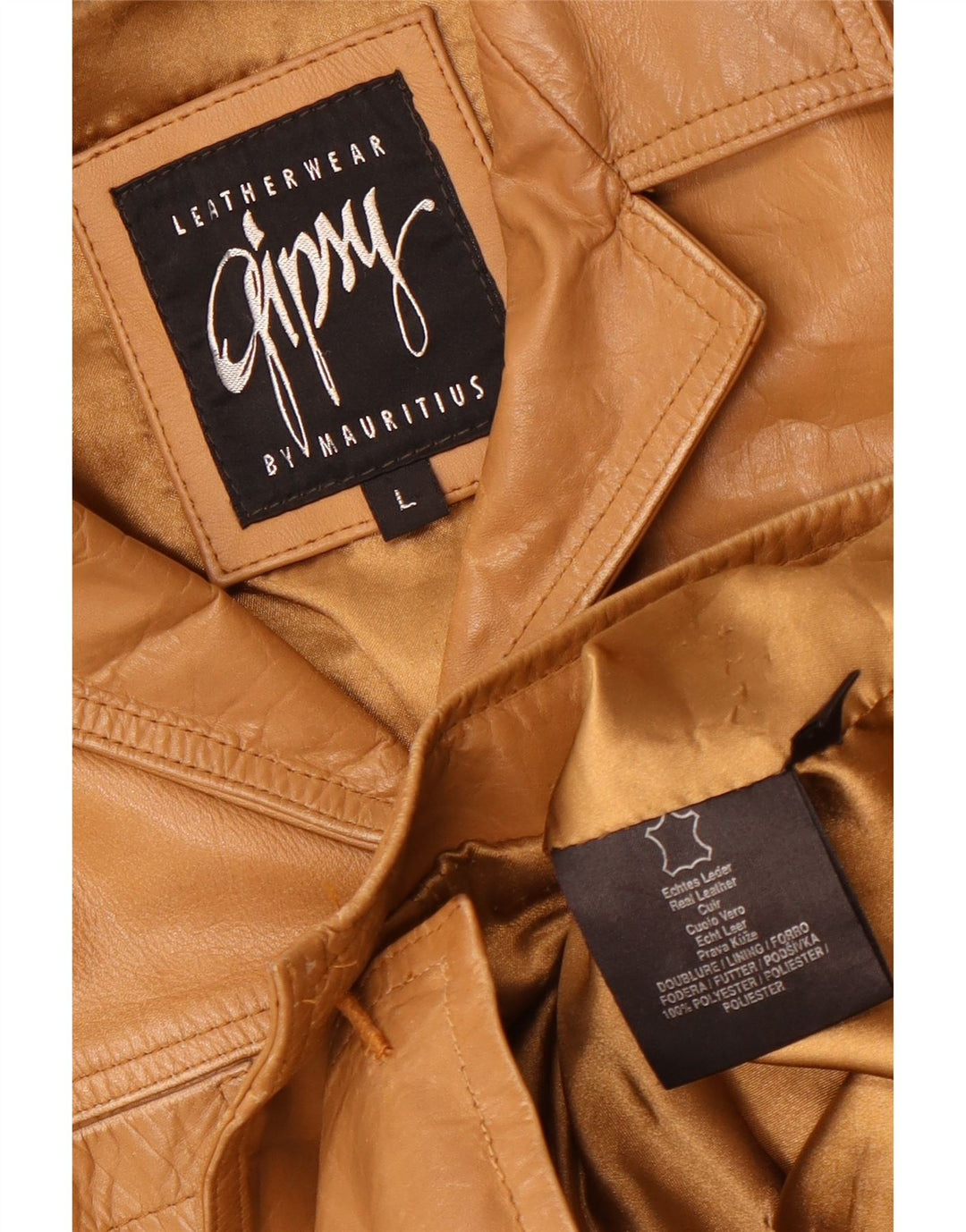 Jaqueta de couro masculina Gipsy UK 40 grande couro marrom