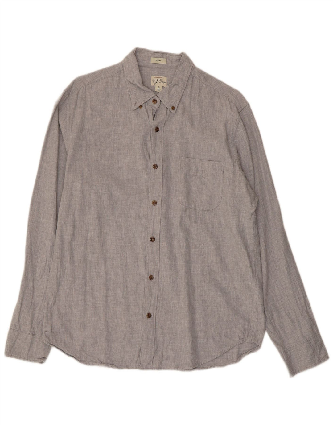 J. CREW Camisa masculina slim fit grande algodão cinza