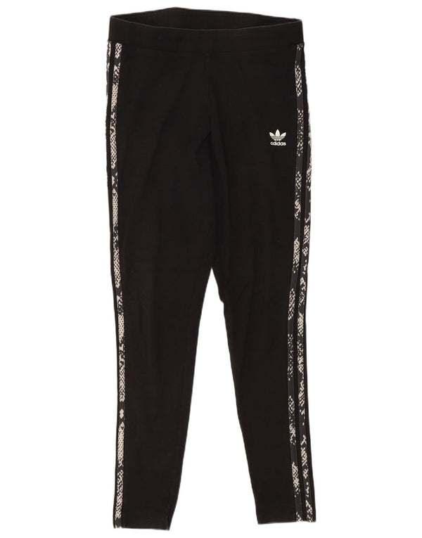 Leggings femininas Adidas médias pretas com estampa animal algodão esportiva