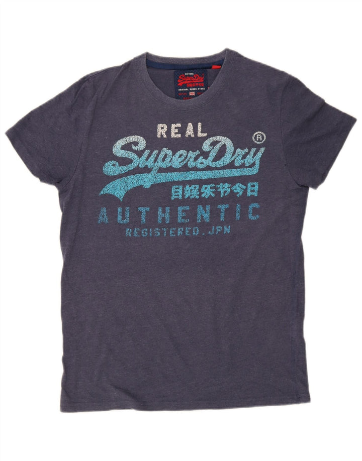Camiseta gráfica masculina Superdry Top médio algodão azul marinho