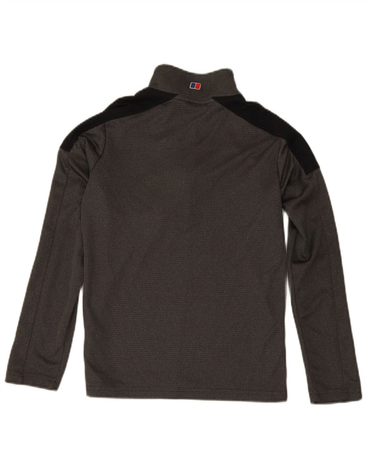 Berghaus Meninos pulôver com zíper e gola em moletom 11-12 anos cinza bloco colorido