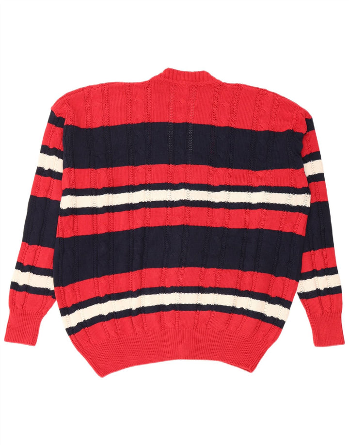 Suéter cardigã masculino Trussardi IT 50 bloco colorido azul marinho médio