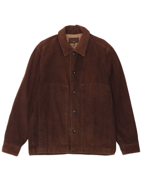 Jaqueta bomber masculina Zara UK 40 grande algodão marrom