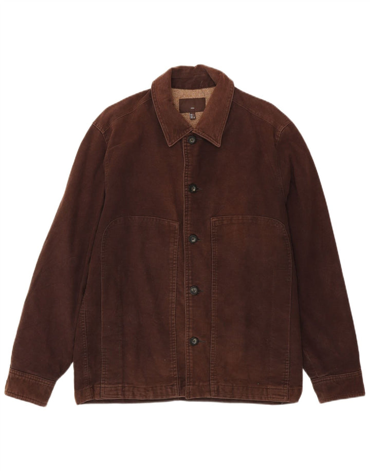 Jaqueta bomber masculina Zara UK 40 grande algodão marrom